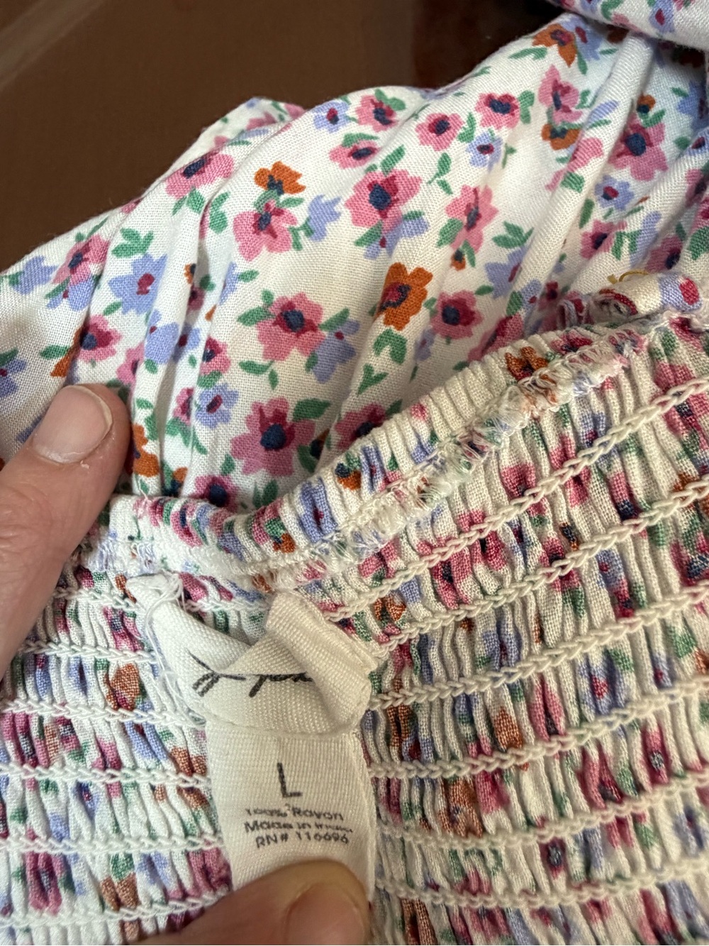 Japna White Floral Midi Dress with Pink and Blue Accents - Picture 6 of 7